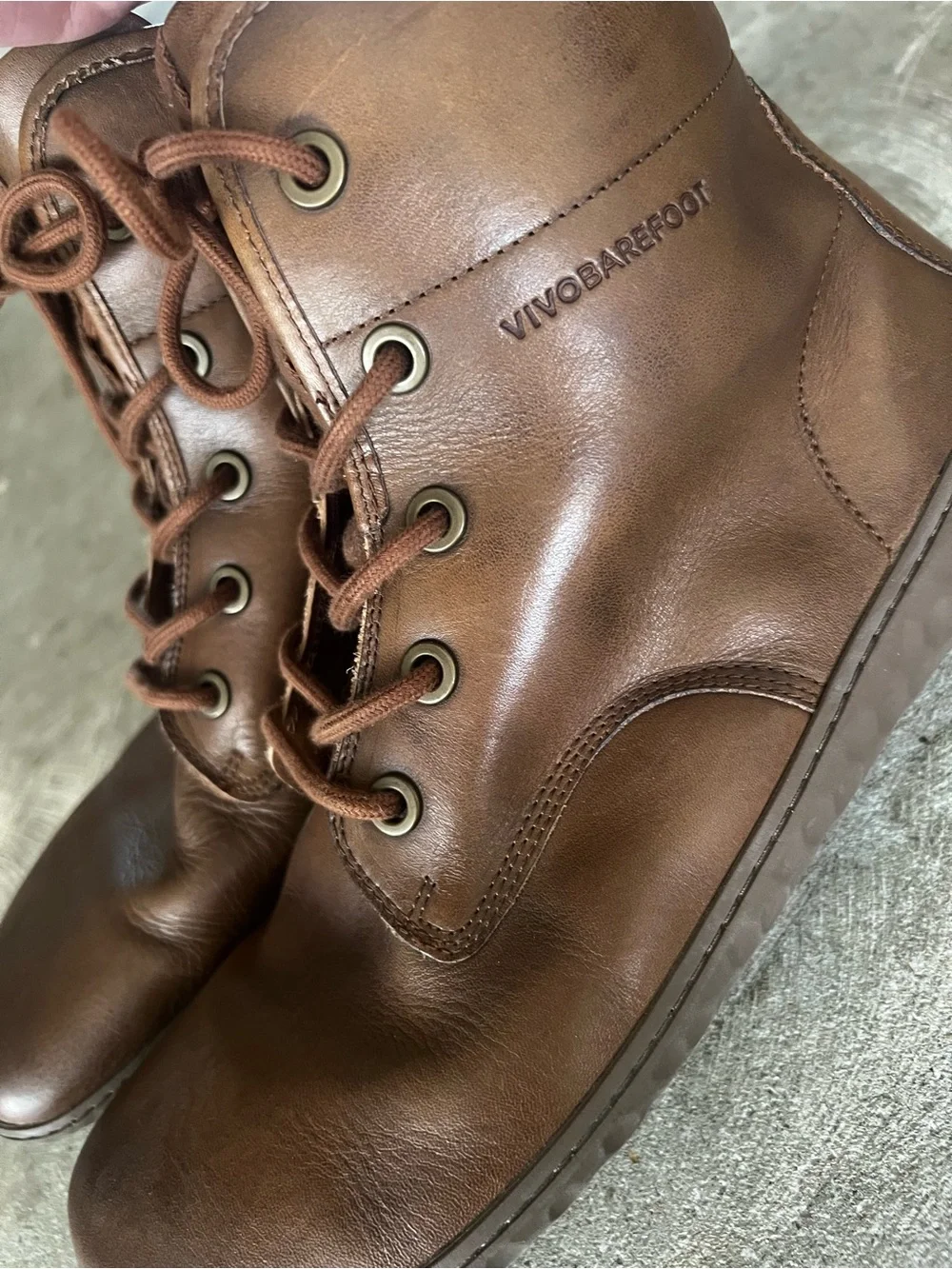 Vivo Barefoot Men's Chestnut Brown Leather Lace-Up Boots